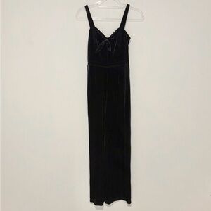 Abercrombie black velvet one piece jumpsuit